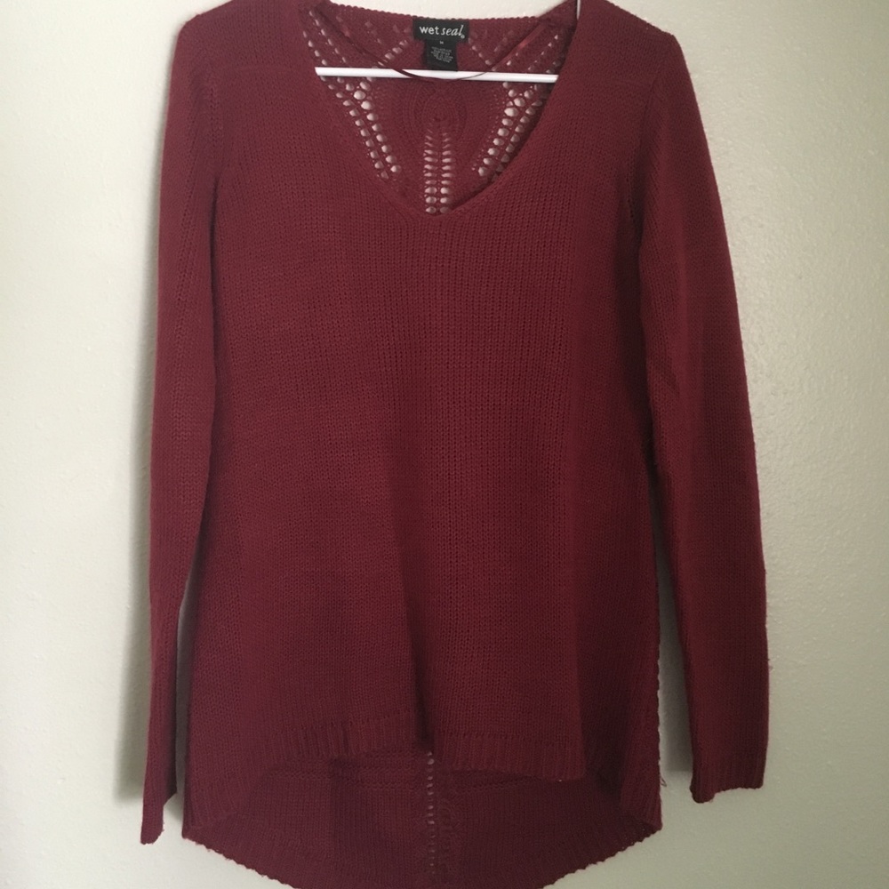 Burgundy knit sweater